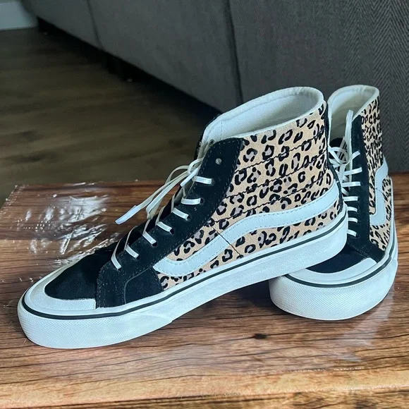 Vans Leopard and Black High-Top Sneakers - Picture 2 of 6